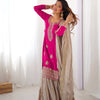 Elegant Embroidered Kurta Sharara Set with Dupatta – Festive Wear (4 Colors)