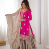 Elegant Embroidered Kurta Sharara Set with Dupatta – Festive Wear (4 Colors)
