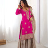 Elegant Embroidered Kurta Sharara Set with Dupatta – Festive Wear (4 Colors)