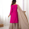 Elegant Embroidered Kurta Sharara Set with Dupatta – Festive Wear (4 Colors)