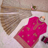 Elegant Embroidered Kurta Sharara Set with Dupatta – Festive Wear (4 Colors)