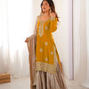 Elegant Embroidered Kurta Sharara Set with Dupatta – Festive Wear (4 Colors)