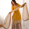 Elegant Embroidered Kurta Sharara Set with Dupatta – Festive Wear (4 Colors)