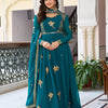 Elegant Embroidered Bird Motif Anarkali Suit Set with Dupatta (2 Color Options)
