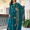 Elegant Embroidered Bird Motif Anarkali Suit Set with Dupatta (2 Color Options)