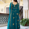 Elegant Embroidered Bird Motif Anarkali Suit Set with Dupatta (2 Color Options)