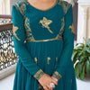 Elegant Embroidered Bird Motif Anarkali Suit Set with Dupatta (2 Color Options)