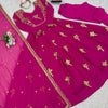 Elegant Embroidered Bird Motif Anarkali Suit Set with Dupatta (2 Color Options)