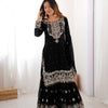Designer Heavy Embroidered Kurta Sharara Suit Set with Dupatta | 10 Color Options