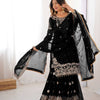 Designer Heavy Embroidered Kurta Sharara Suit Set with Dupatta | 10 Color Options