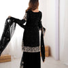 Designer Heavy Embroidered Kurta Sharara Suit Set with Dupatta | 10 Color Options