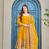 Luxury Embroidered Anarkali Suit Set with Heavy Border Dupatta (3 Color Options)