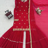 Red Embroidered Kurta Sharara Suit with Dupatta