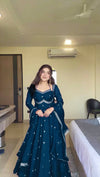 Premium Georgette Anarkali Suit Set with Dupatta & Pant | 9 Elegant Color Options