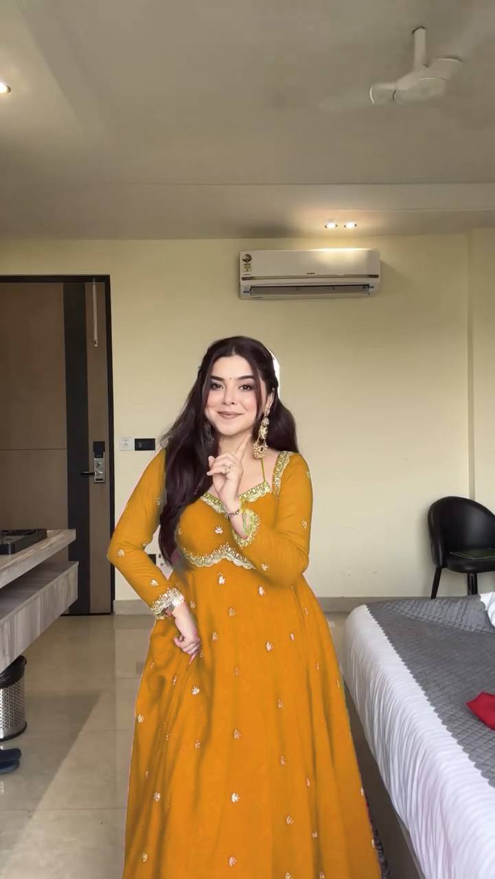 Premium Georgette Anarkali Suit Set with Dupatta & Pant | 9 Elegant Color Options