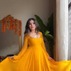 Mustard Yellow Plain Anarkali Kurti Set with Dupatta & Bottom – Elegant Festive Wear