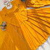 Mustard Yellow Plain Anarkali Kurti Set with Dupatta & Bottom – Elegant Festive Wear