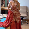 Heavy Embroidered Sleeveless Kurti Sharara Set with Dupatta – 2 Color Options (Red  & Mustard) | Festive Wear for Women