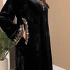 Black Velvet Embroidered Kurti Pant Set – Festive & Party Wear
