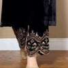 Black Velvet Embroidered Kurti Pant Set – Festive & Party Wear