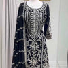 Elegant Embroidered Kurti Sharara Set with Dupatta – Premium Party Wear (Wine & Black Color Options)