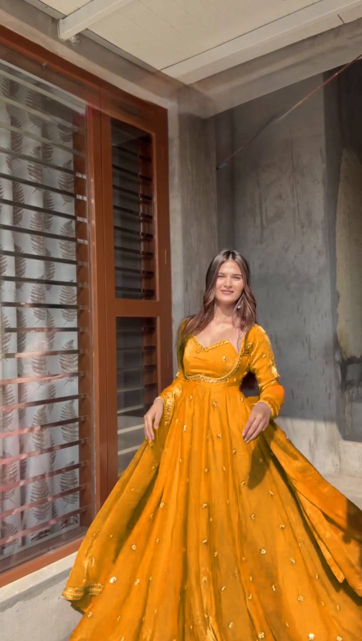 Embroidered Anarkali Kurti Pant Set with Dupatta – Festive & Party Wear | 6 Stunning Colors