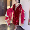 Premium Velvet Embroidered Kurta Pant Set with Dupatta | 3 Color Options