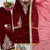 Premium Velvet Embroidered Kurta Pant Set with Dupatta | 3 Color Options