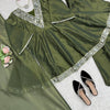 Elegant Mirror Work Anarkali Kurta Set with Dupatta – 3 Color Options