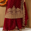 Heavy Embroidered Straight Kurta Palazzo Suit Set | Festive Party Wear | 6 Colors