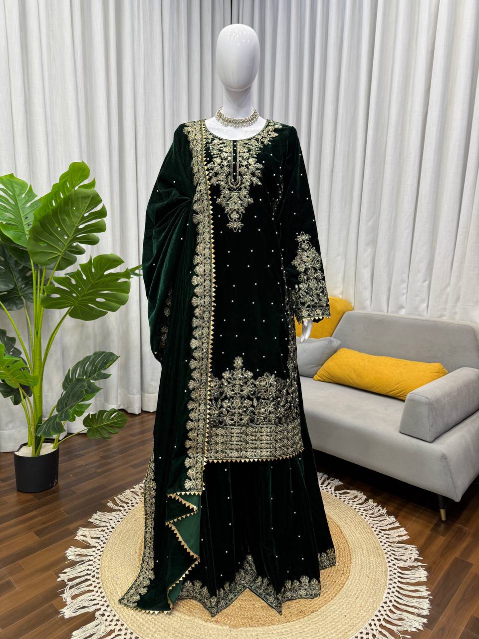 Heavy Embroidered Straight Kurta Palazzo Suit Set | Festive Party Wear | 6 Colors