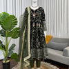 Green Velvet Heavy Embroidered Anarkali Kurta Pant Set with Dupatta – Festive & Wedding Wear