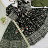 Green Velvet Heavy Embroidered Anarkali Kurta Pant Set with Dupatta – Festive & Wedding Wear