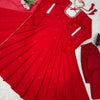Red Anarkali Kurta Pant Set with Dupatta – Festive & Party Wear