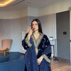 Navy Blue Embroidered Kurta Pant Set with Dupatta – Festive & Party Wear