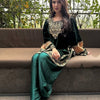 Emerald Green Velvet Heavy Embroidered Kurta Pant Set with Dupatta – Festive & Wedding Wear