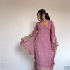Embroidered Kurta Pant Set with Net Dupatta – Mint Green & Dusty Rose