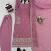 Embroidered Kurta Pant Set with Net Dupatta – Mint Green & Dusty Rose