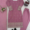 Embroidered Kurta Pant Set with Net Dupatta – Mint Green & Dusty Rose