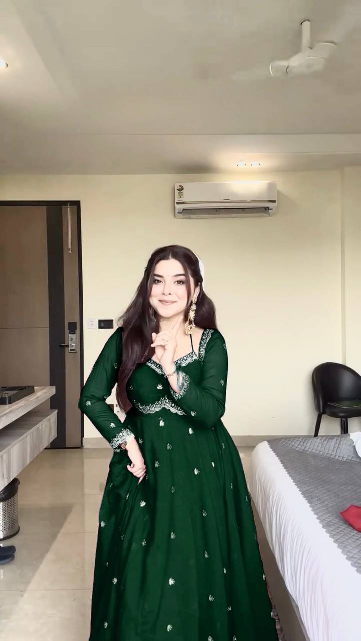 Premium Georgette Anarkali Suit Set with Dupatta & Pant | 9 Elegant Color Options