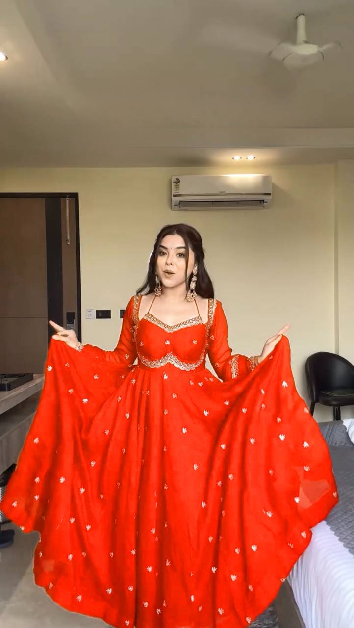 Premium Georgette Anarkali Suit Set with Dupatta & Pant | 9 Elegant Color Options