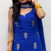 Royal Blue Georgette Sharara Suit Set with Dupatta | Elegant Festive Wear
