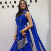 Royal Blue Georgette Sharara Suit Set with Dupatta | Elegant Festive Wear