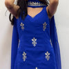 Royal Blue Georgette Sharara Suit Set with Dupatta | Elegant Festive Wear