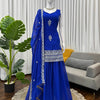 Royal Blue Georgette Sharara Suit Set with Dupatta | Elegant Festive Wear