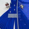 Royal Blue Georgette Sharara Suit Set with Dupatta | Elegant Festive Wear