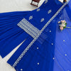 Royal Blue Georgette Sharara Suit Set with Dupatta | Elegant Festive Wear