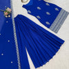 Royal Blue Georgette Sharara Suit Set with Dupatta | Elegant Festive Wear