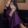 Deep Purple Embroidered Kurta Sharara Suit Set with Dupatta | Festive Ethnic Wear