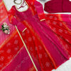 Bandhani Print Anarkali Kurta Set with Dupatta – 2 Color Options